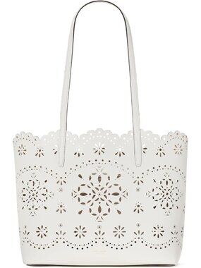 Women Perforated White  Imported Leather Crossbody Zipper Handbag